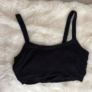 Alo Yoga Black Ribbed Crop Top